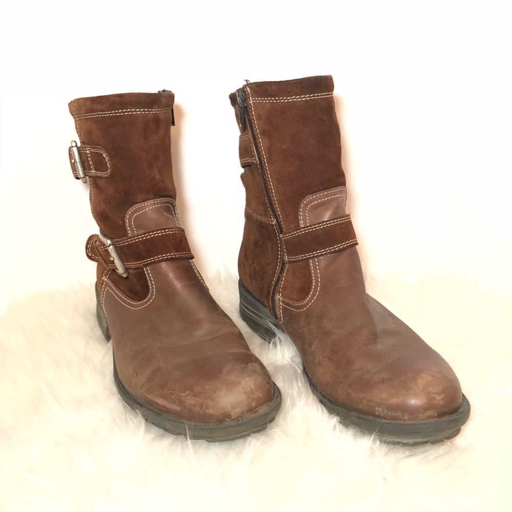 Josef Seibel Short Leather Suede Brown Boots Sz 39